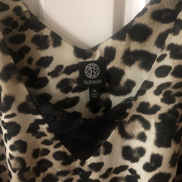 Women's Bobeau Plus Size Leopard Tank Blouse Top Cami Size 1X - Picture 3 of 12